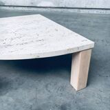 Mid-Century Modern Travertine Edge Side Table, Italy, 1970s