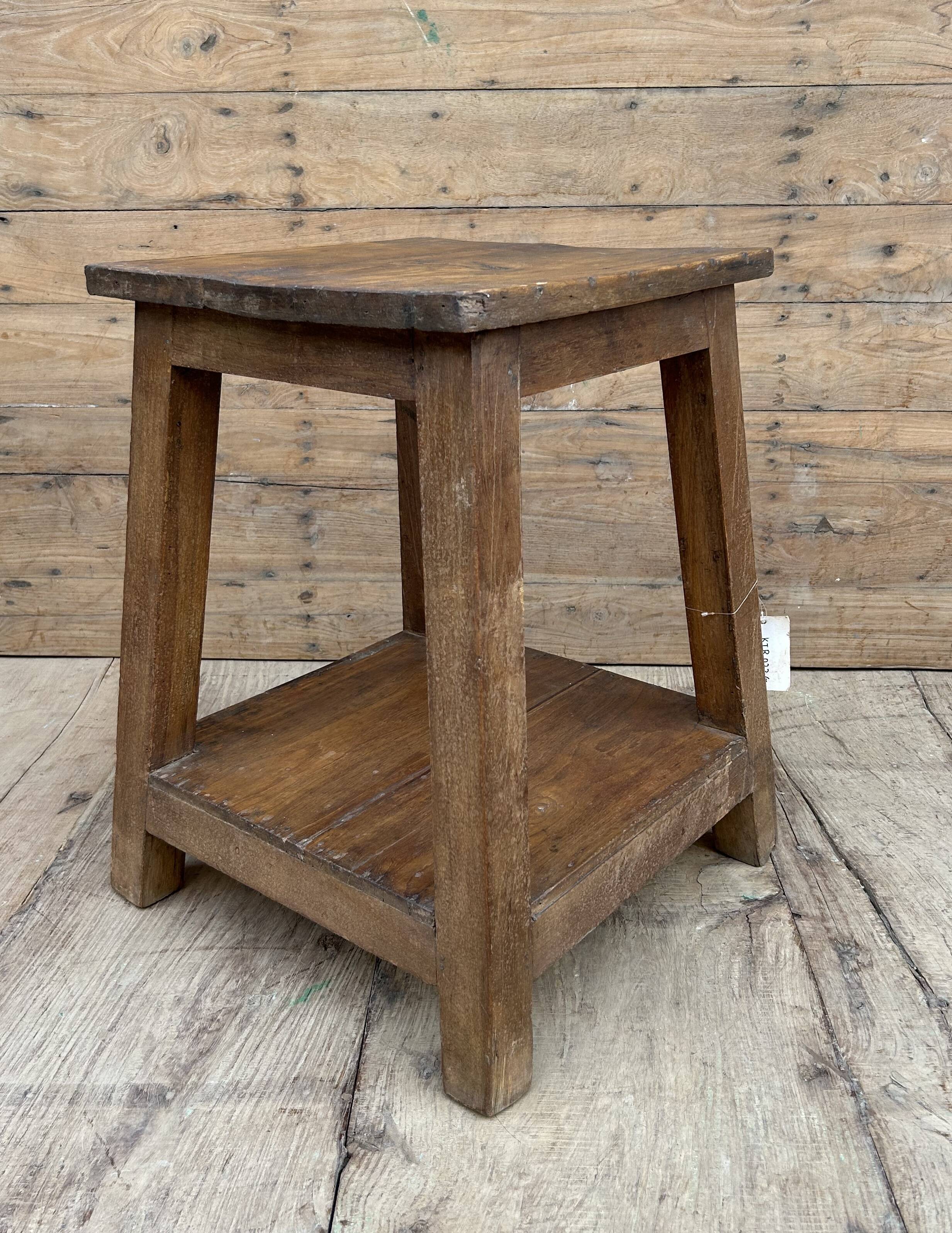 workshop stool in Burmese teak