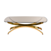 Table vintage 70 à plateau de verre