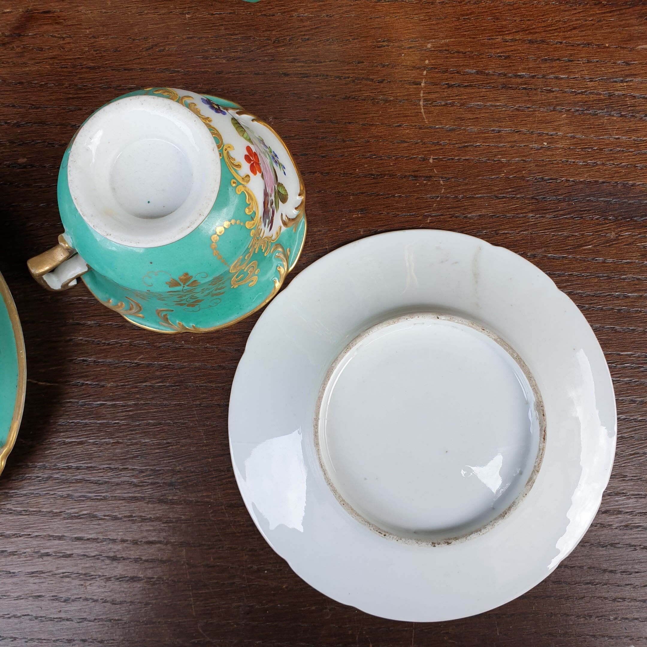 Ancient porcelain floral tea service