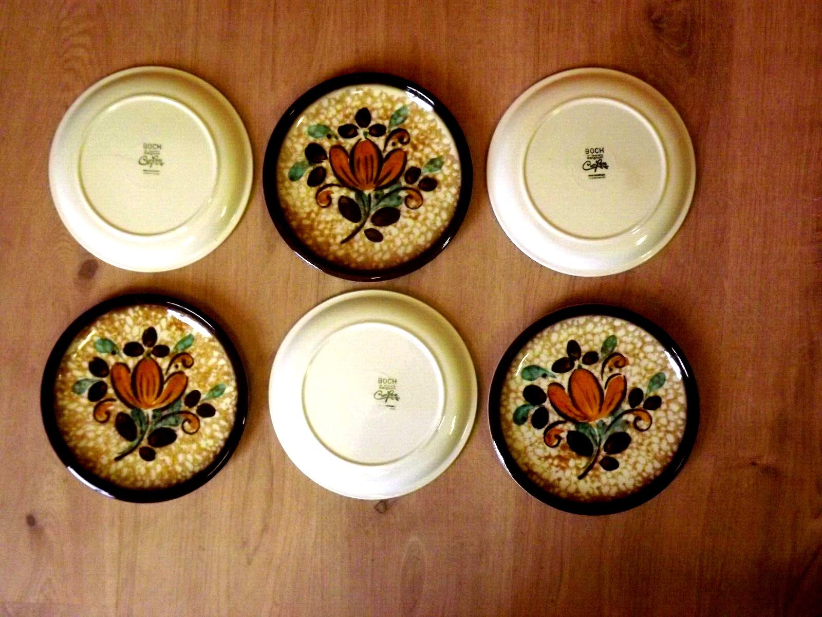 Vintage Boch La Louvière Corfou Collection Set of 6 Side Plates