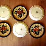 Vintage Boch La Louvière Corfu Collection Set of 6 Side Plates