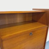 Vintage oak secretary storage furniture from the 1950s and 60s.