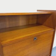 Vintage oak secretary storage furniture from the 1950s and 60s.
