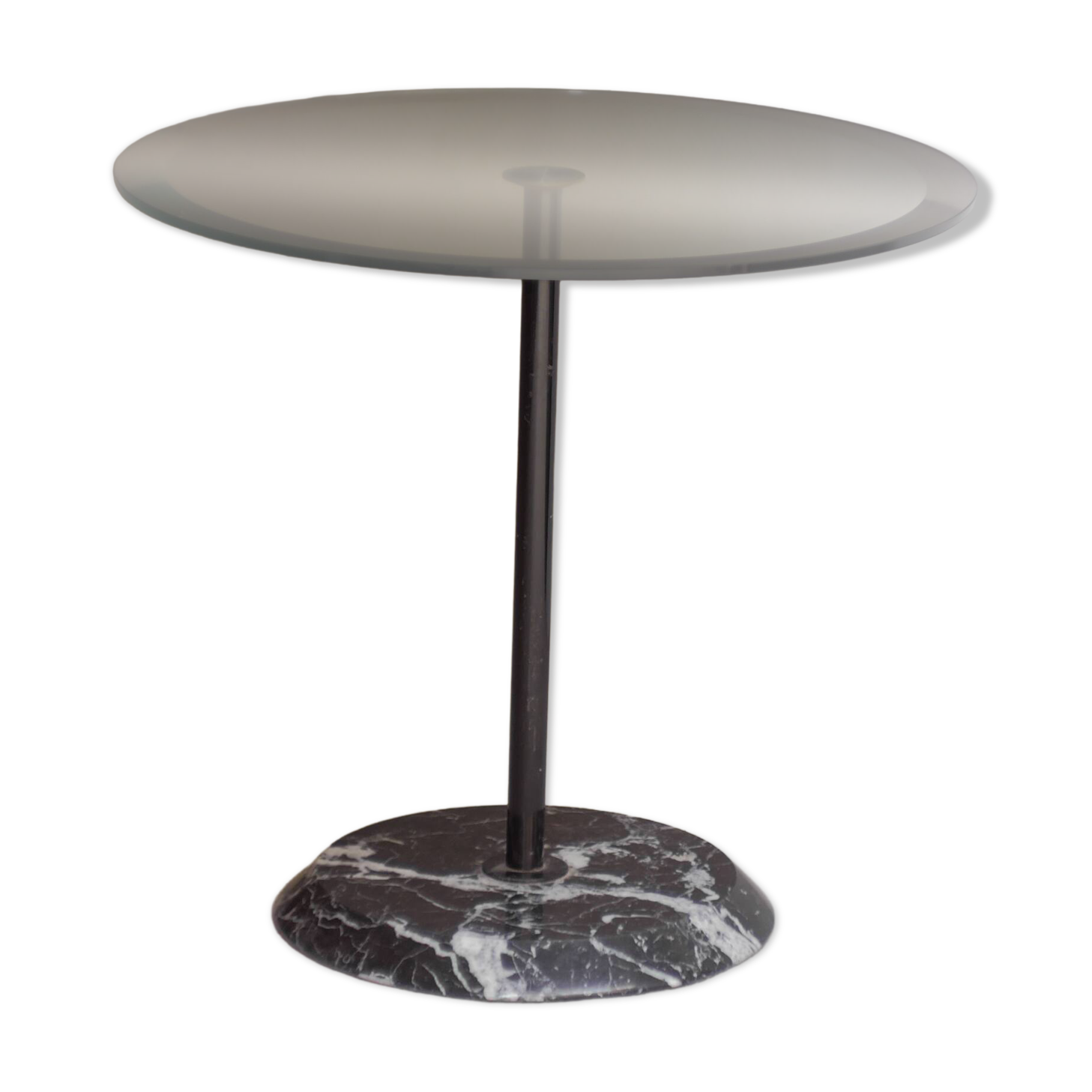 Modernist coffee table in marble and glass, Italy, 1980s