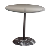 Modernist coffee table in marble and glass, Italy, 1980s