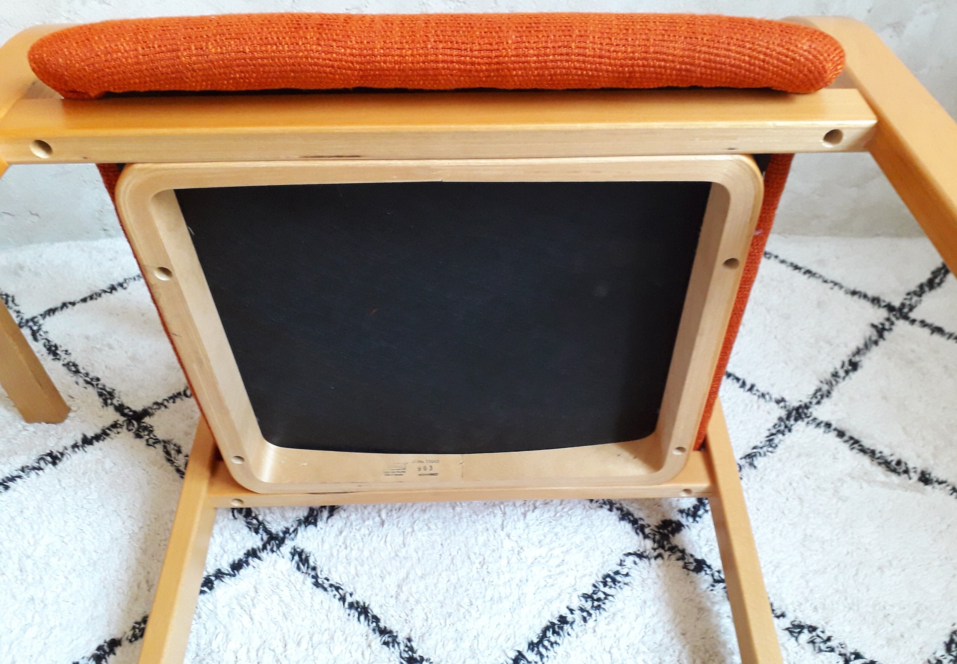 Pair of wooden Ikea armchairs