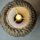Mid-century ceramic lamp with wicker cap