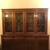 Mahogany wood bookcase and bronze handles
