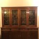 Mahogany wood bookcase and bronze handles