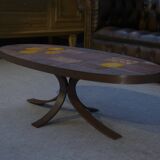 Lava Stone and Ceramic Coffee Table by Jean Jaffeux 1960 - 1970