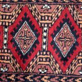 Vintage carpet pakistani lahore handmade 33cm x 66cm 1970s