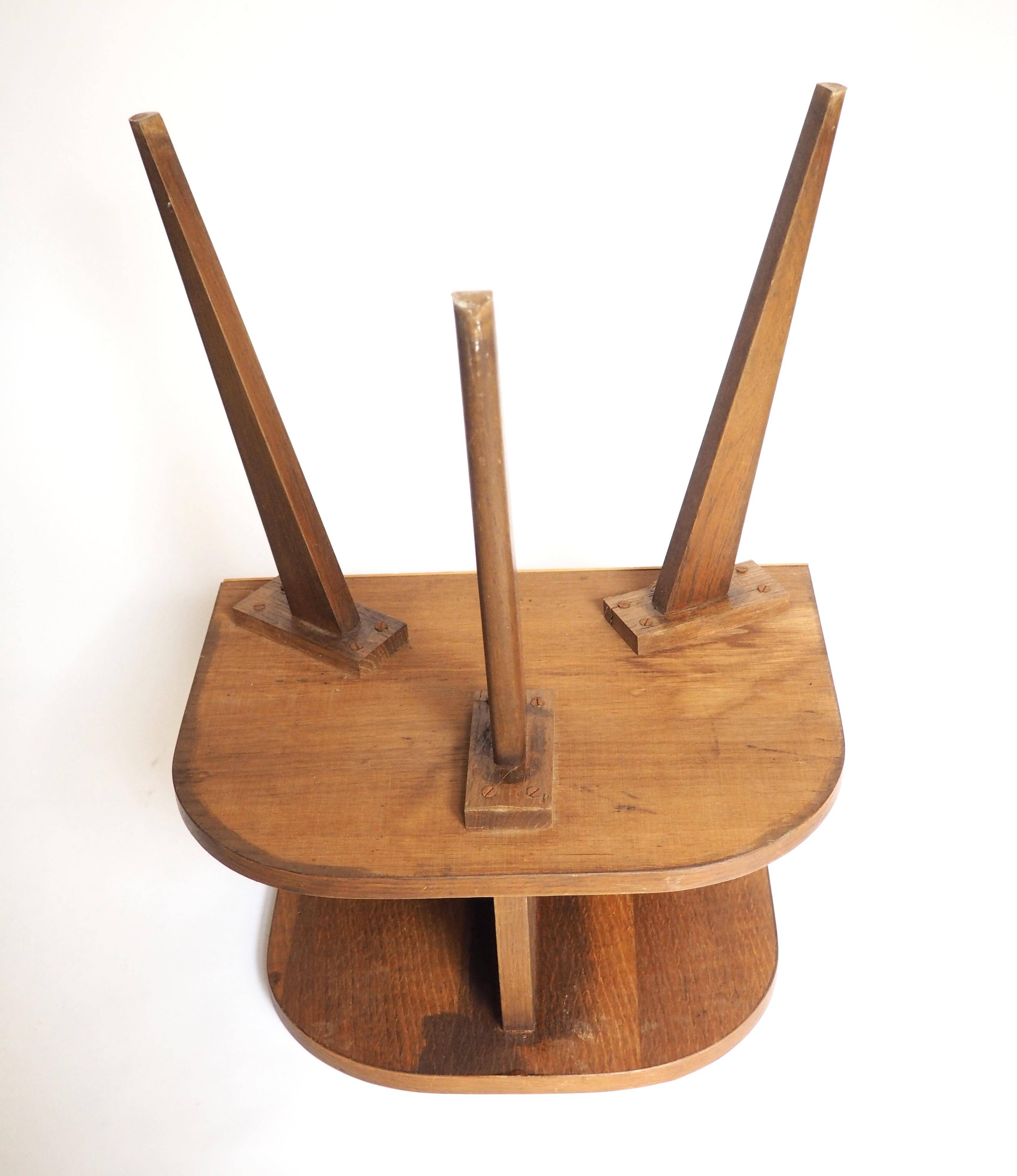 Wooden tripod bedside table