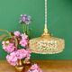 Vintage glass pendant light in yellow from Clichy