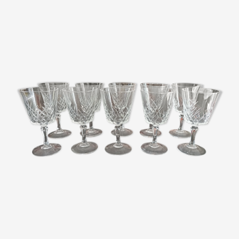Set of 10 crystal aperitif glasses