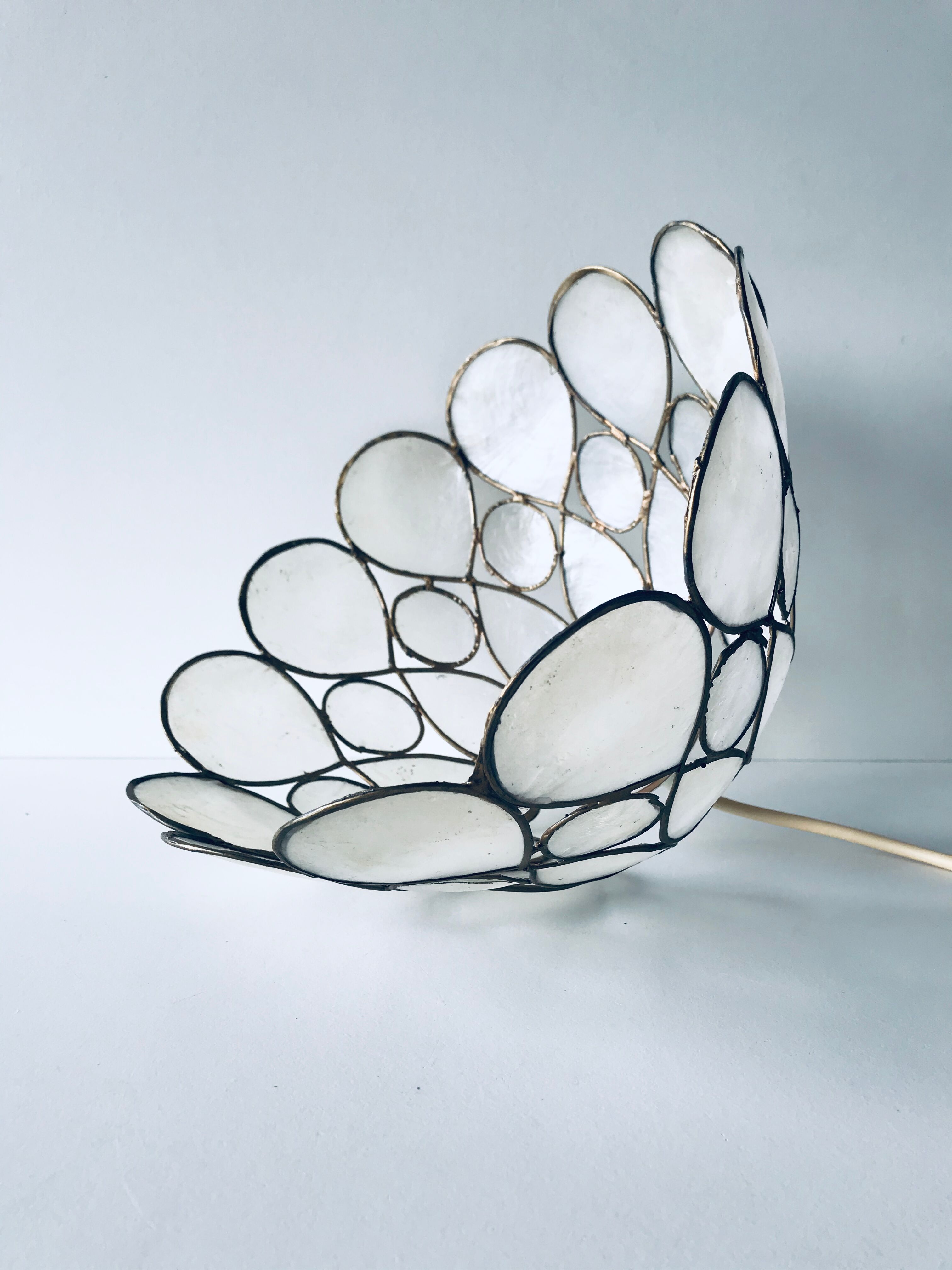 Mother-of-pearl and brass pendant light