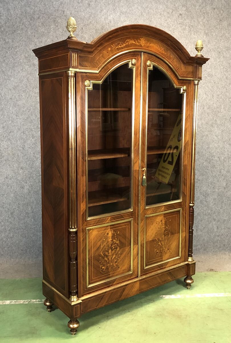 Louis XVI-style library in rosewood - late 19th century