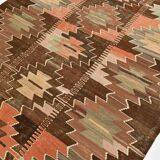 6x12 Brown & Beige Turkish Vintage Kilim Rug, 179x363Cm SK 35163