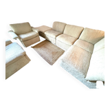 Modular corner sofa white pluche 7 elements