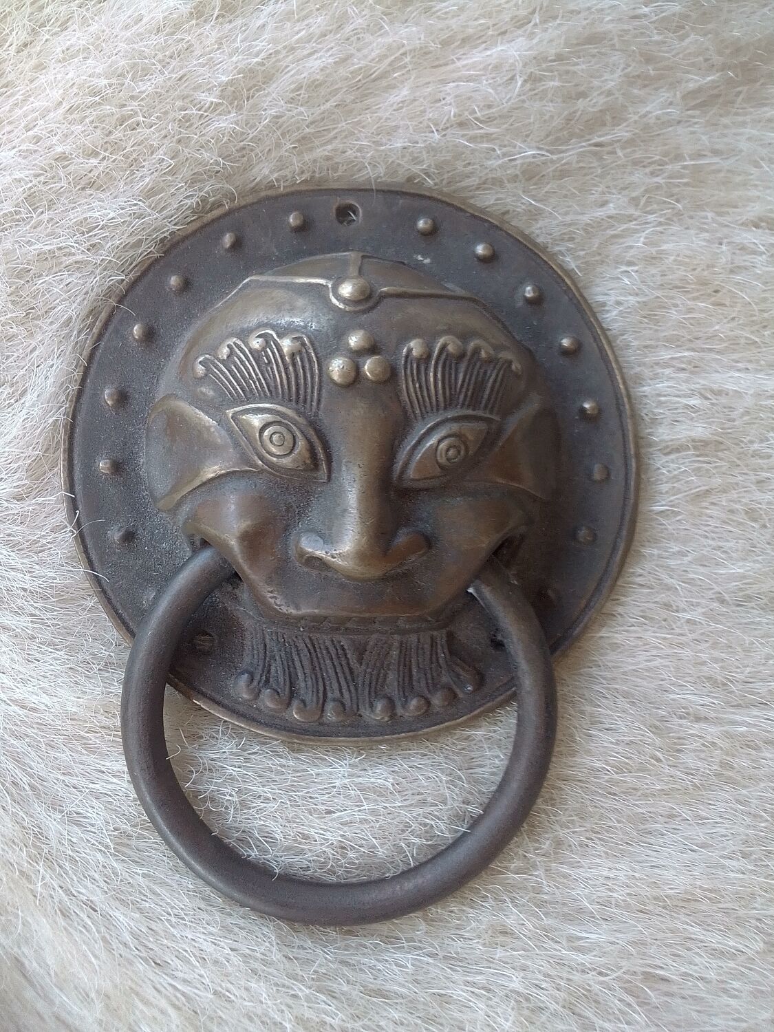Paire de heurtoirs de porte bronze asiatique