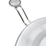 Postmodern Chromed Metal Dining Table with a Round Tempered Glass Top, Italy