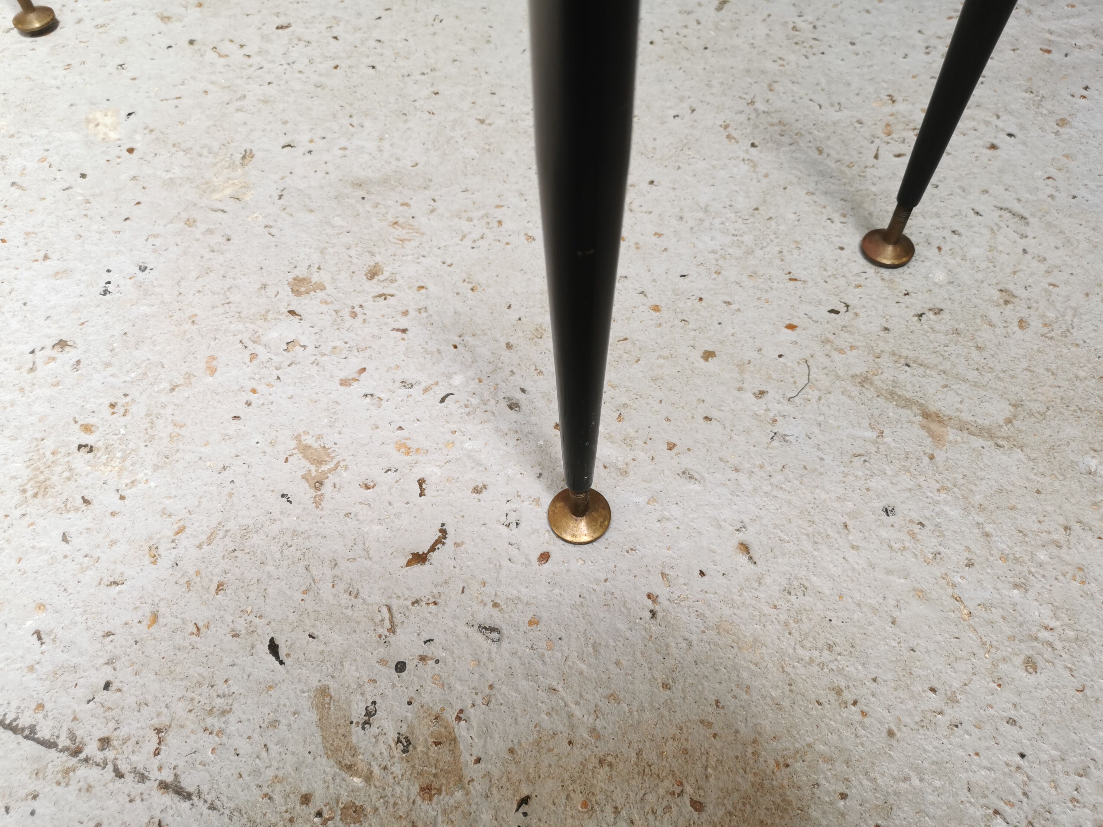 Table basse vintage 1950 verre métal et laiton