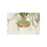 Chandelier 1950s painted metal and grapevines