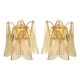 Paire d'appliques en verre de Murano Amber Rondini en or par Simoeng