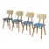 Lot de 4 chaises bois TON Bystrice Thonet bleu