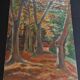 Painting oil on cardboard landscape