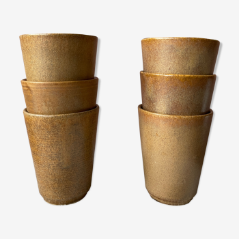 Set of sandstone cups - stamped Digoin