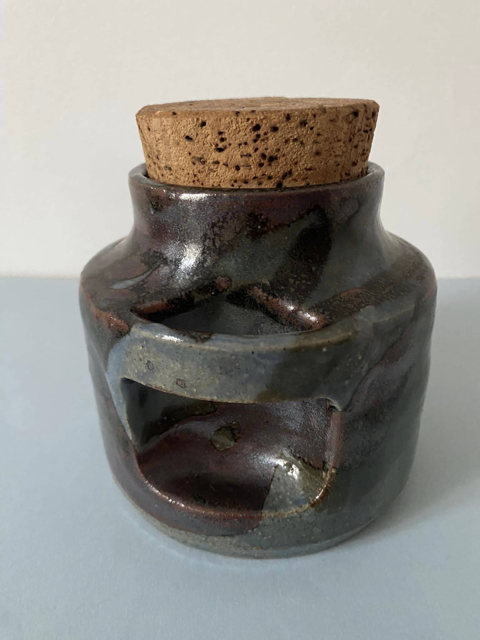 Ceramic pickle jar signed PK, Kerbenoen pottery, Michel Vergnes