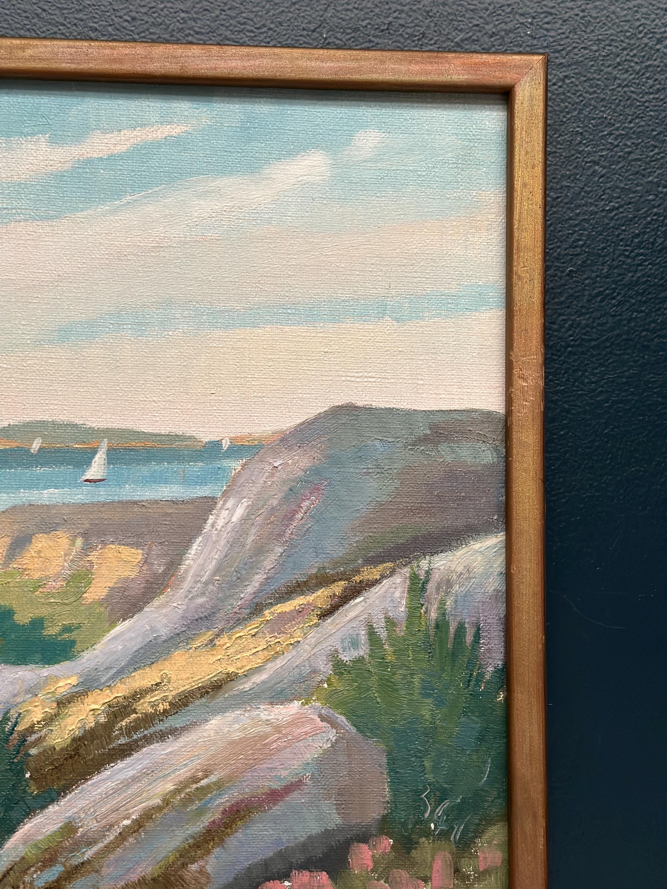 Original Swedish Oil On Canvas – “Coastal Landscape” By R. – Dated 1979 – Vintage & Framed – 50 × 42 Cm (19.7" × 16.5")
