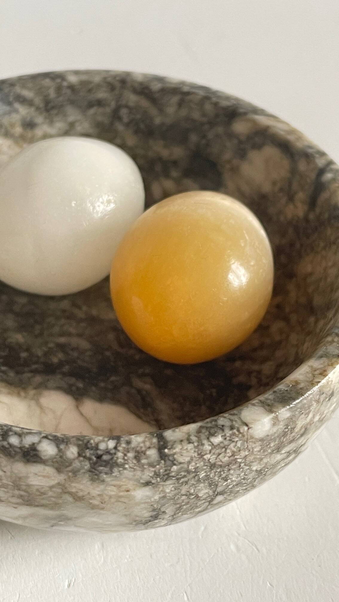 Vintage Marble Chicken with Eggs Sculpture