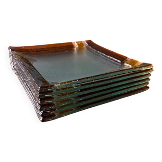 6 molded glass plates