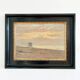 Vintage original seascape oil painting, signed beachside art