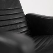 Mid-Century Rare Black Leather Scandinavian Armchair by Ire Möbel, 1970s, Set of 2