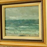 Original vintage oil on panel – ocean landscape