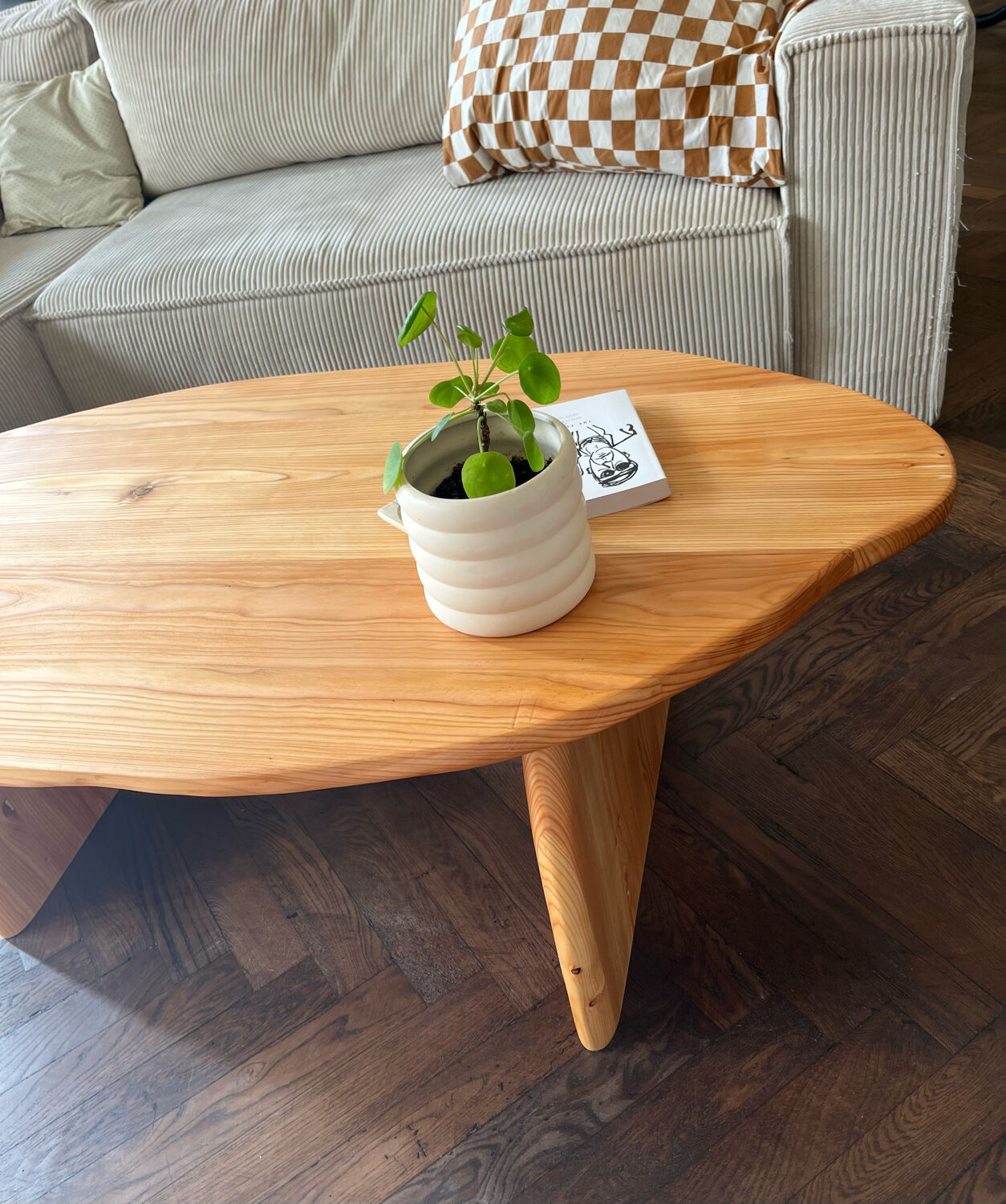 Solid wood coffee table