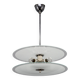 1930s Bauhaus chrome and glass chandelier, Czechoslovakia
