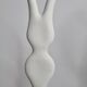 Biomorphic-inspired sculpture, on an industrial wooden base, 35 cm