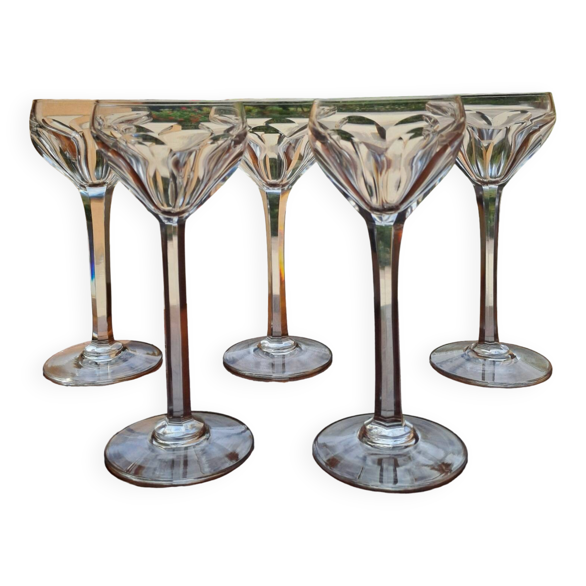 5 Saint Louis crystal glasses, Bristol model, h 15.5 cm
