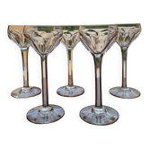 5 Saint Louis crystal glasses, Bristol model, h 15.5 cm