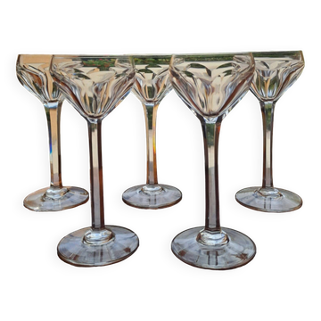 5 Saint Louis crystal glasses, Bristol model, h 15.5 cm