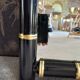 Bamboo mirror XX th lacquered black and gold