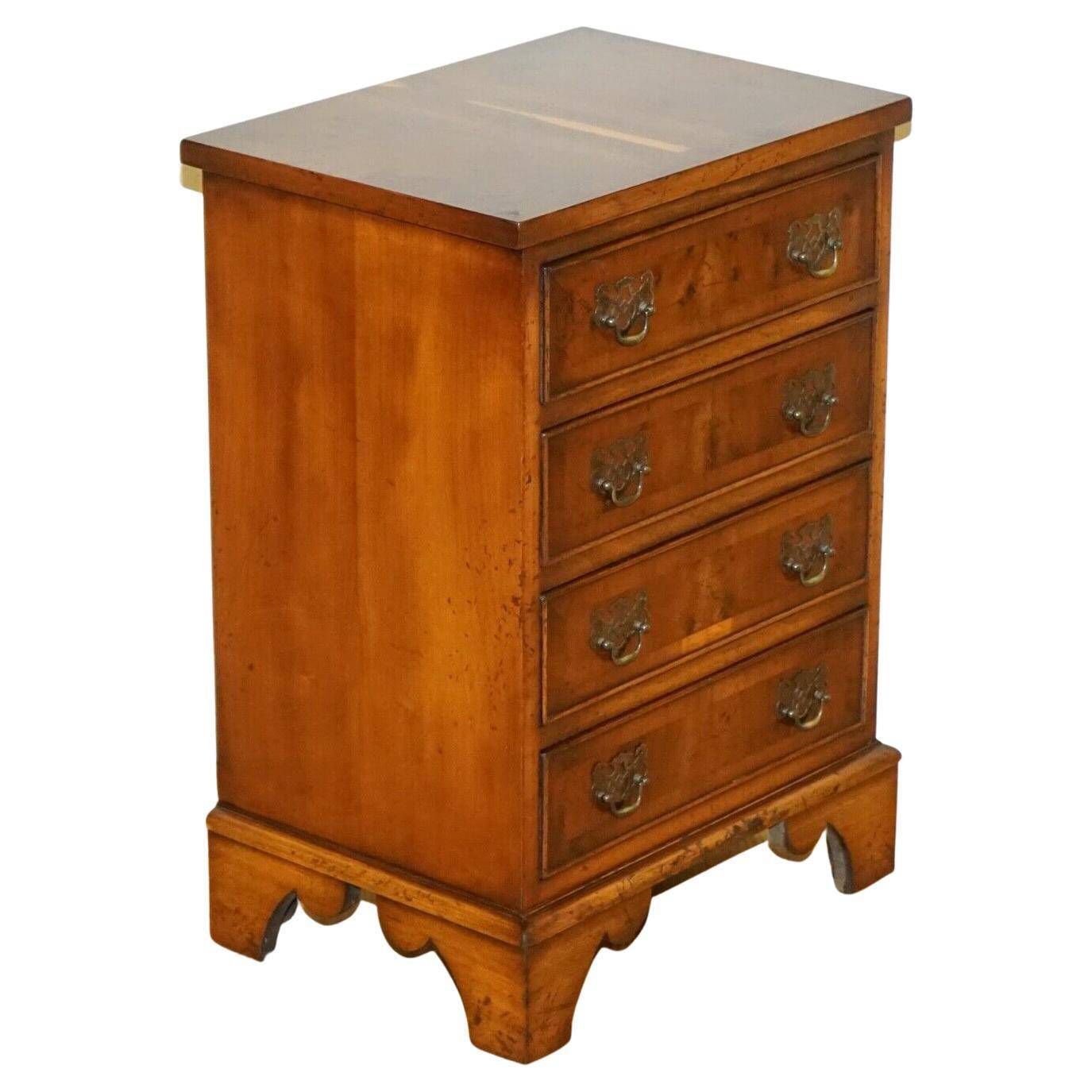 Georgian style vintage commode in yew wood.