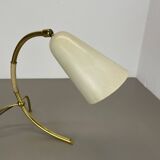 Tripod kalmar stilnovo style hollywood regency table lamp in brass, austria, 1950s