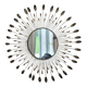 Vintage metal sun mirror in the style of Line Vautrin