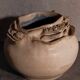 Potter's ball vase "like a flower" vintage glazed ceramic