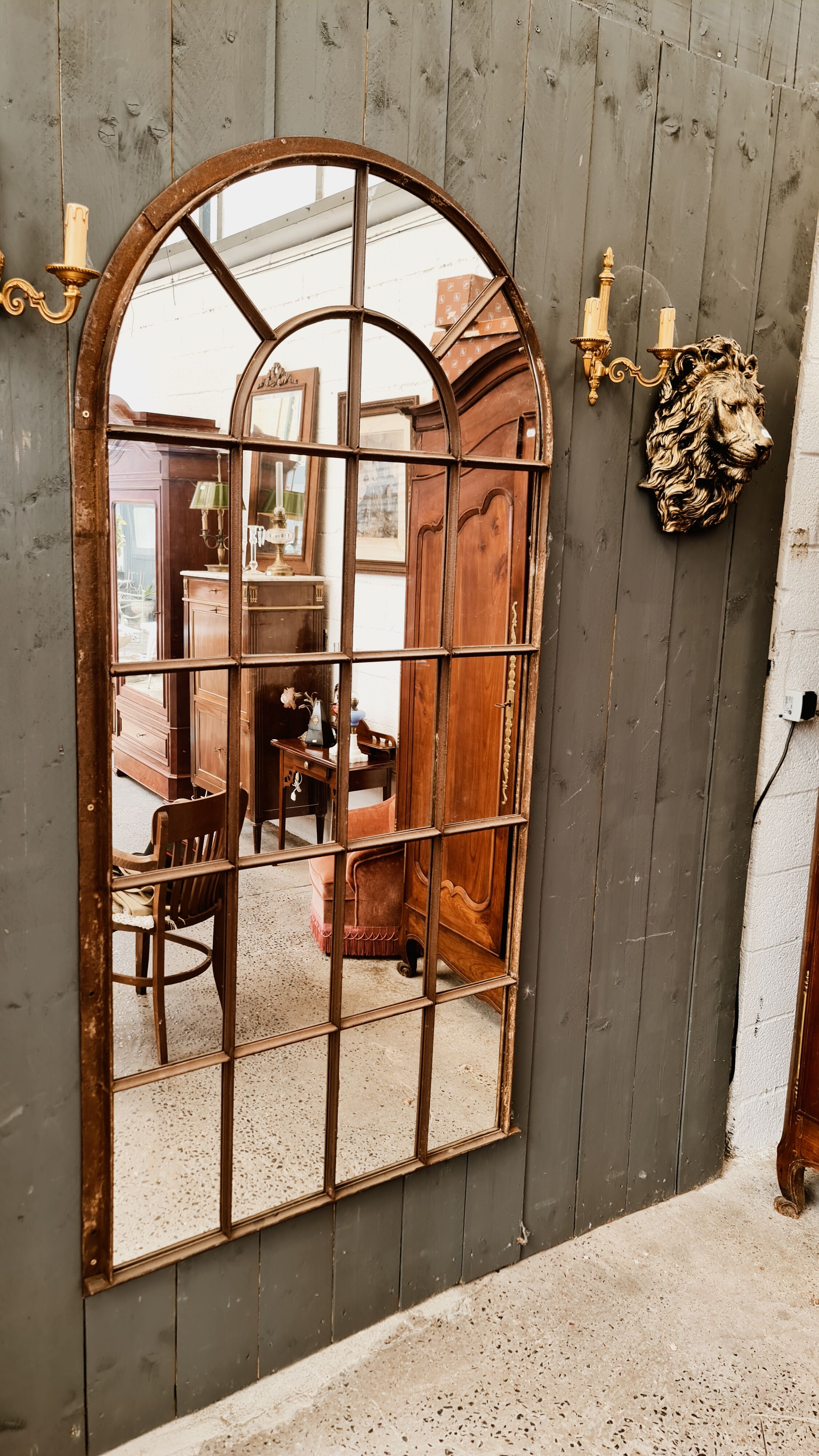 Large industrial mirror 195 cm high